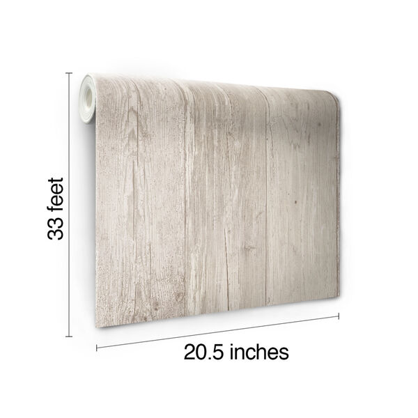 Welcome Home Dove Grey, Oyster and Taupe Wide Wooden Planks Wallpaper, image 6