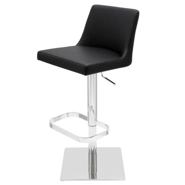 Rome Black and Silver Adjustable Stool, image 1