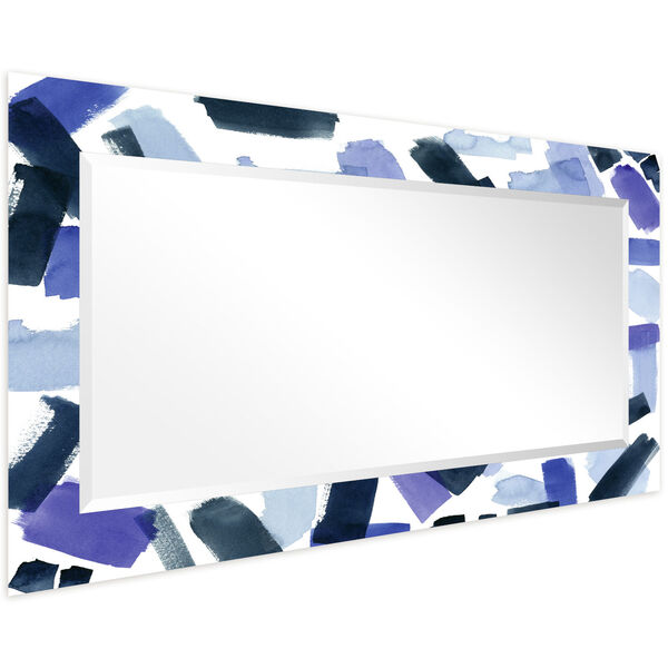 Cerulean Strokes Blue 54 x 28-Inch Rectangular Beveled Wall Mirror, image 4