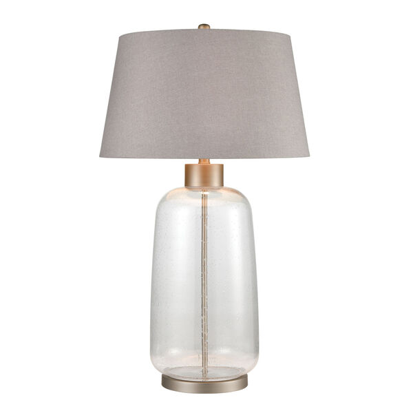 Whaling Clear Bubble Glass and Pewter One-Light Table Lamp, image 5