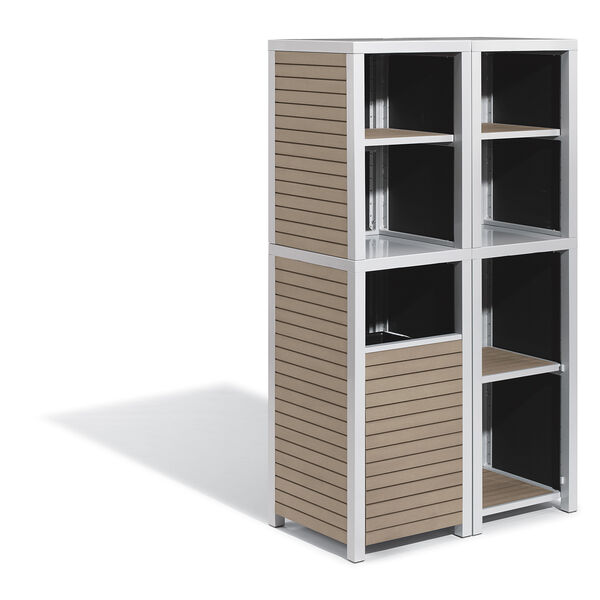 Travira 4-Piece Modular Valet Receptacle and Shelves Bases with Hutch Set, image 1