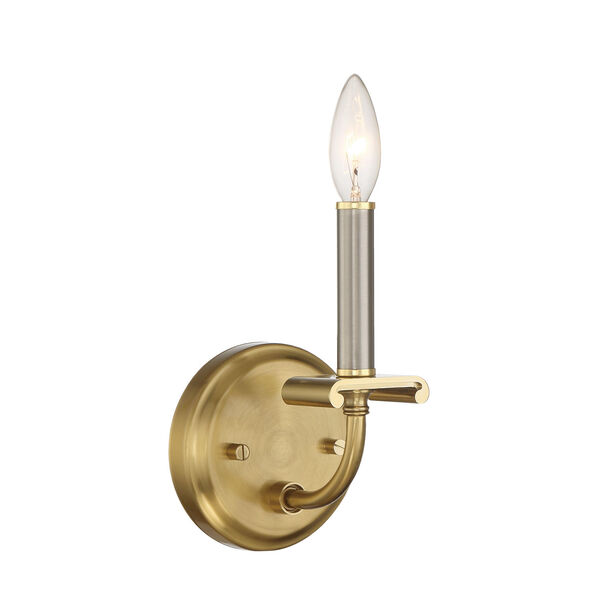 Stanza Brushed Polished Nickel and Satin Brass One-Light Wall Sconce, image 2
