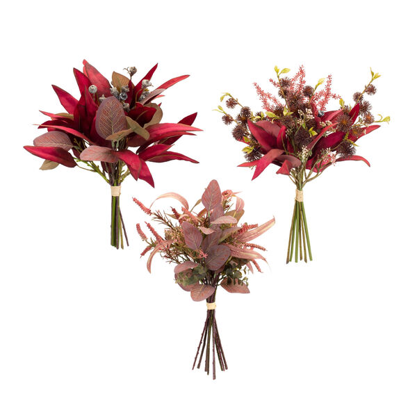 Red Fall Floral Bundle Artificial Floral Spray, Set of Six, image 1