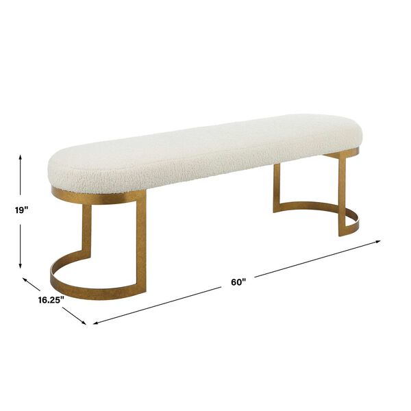 Infinity Antique Gold and Natural Bench, image 4