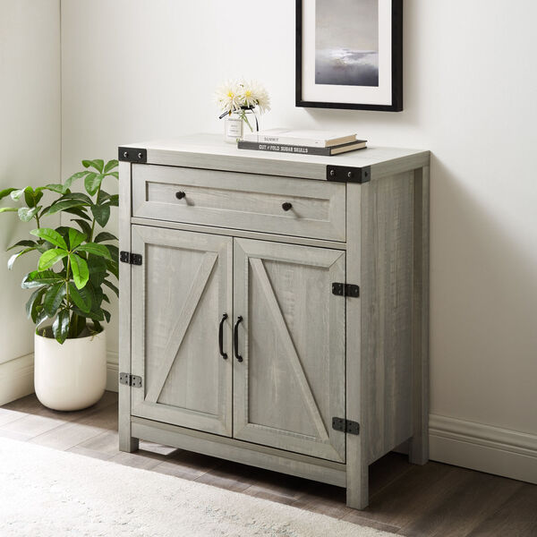 Stone Gray and Black Accent Cabinet, image 2