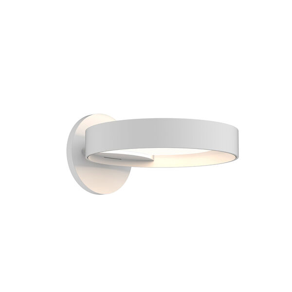 Light Guide Ring Satin White LED Wall Sconce with Satin White Interior Shade, image 1