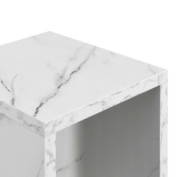 Northfield Admiral White Faux Marble End Table with Shelf, image 4