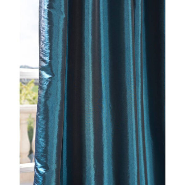 Mediterranean Blackout Faux Silk Taffeta Single Panel Curtain 50 x 96, image 5