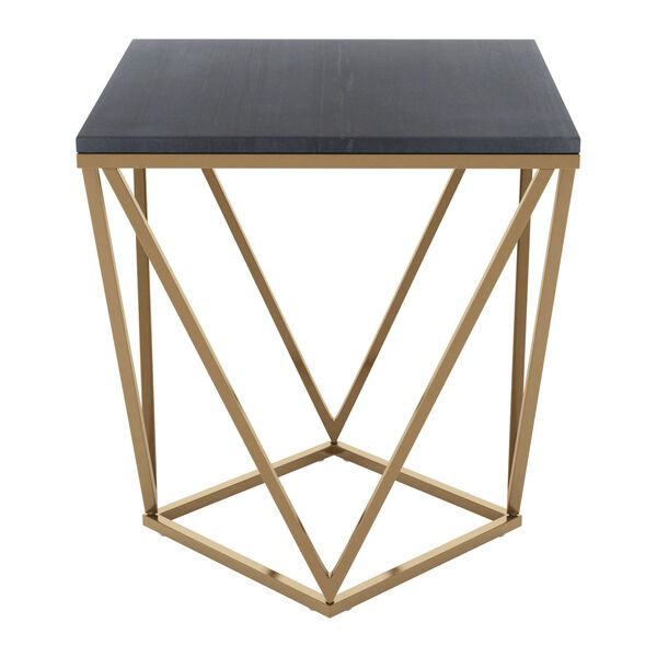 Verona Black and Antique Brass Side Table, image 3