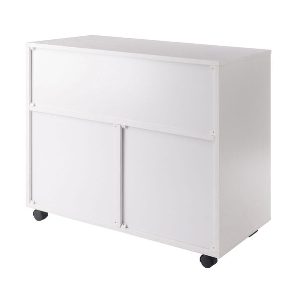 Halifax White Three-Section Mobile Storage Cabinet, image 6