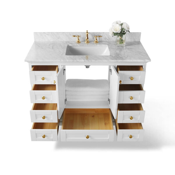 Audrey White 48-Inch Vanity Console with Mirror, image 5