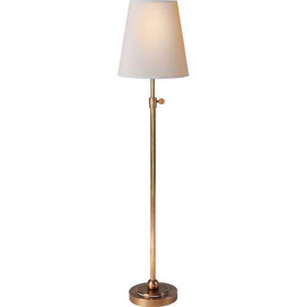 Bryant Small Table Lamp in Hand-Rubbed Antique Brass with Natural Paper Shade by Thomas O'Brien, image 1