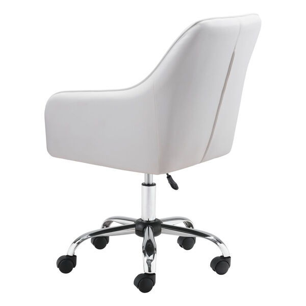 Curator White and Silver Office Chair, image 6