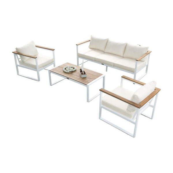 Dana Point Canvas Macaw Four-Piece Outdoor Seating Set, image 1