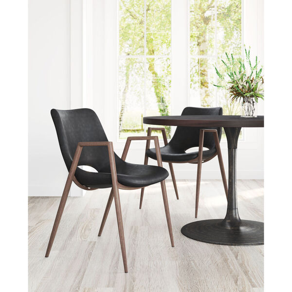 Desi Black and Dark Brown Dining Chair, Set of Two, image 2