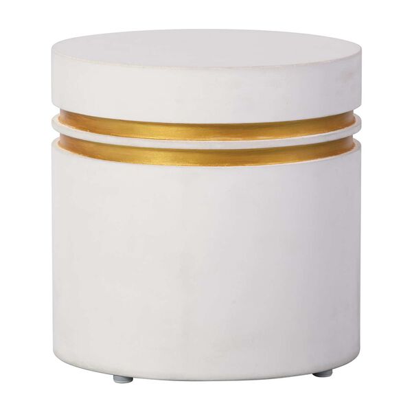 Perpetual Joy Ivory White and Gold Ring Santori Double Ring Accent Short Table, image 1