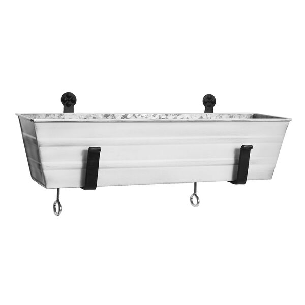 Cape Cod White 22-Inch Flower Box with Clamp-On Bracket, image 1