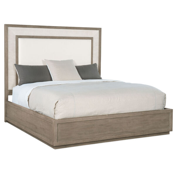 Serenity Gray Wash Rookery Upholstered Panel Bed, image 1