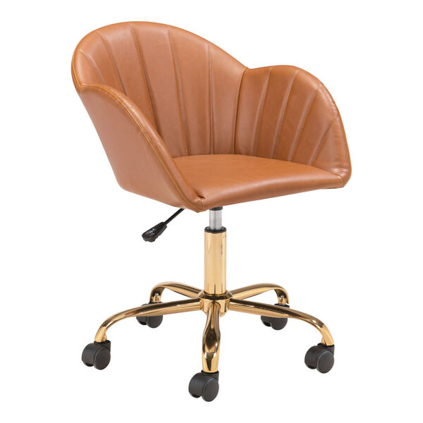 Sagart Tan and Gold Office Chair, image 1