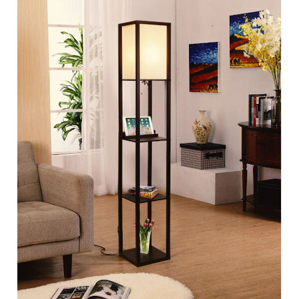 Maxwell Havana Brown LED Floor Lamp with Wireless Charging, image 5