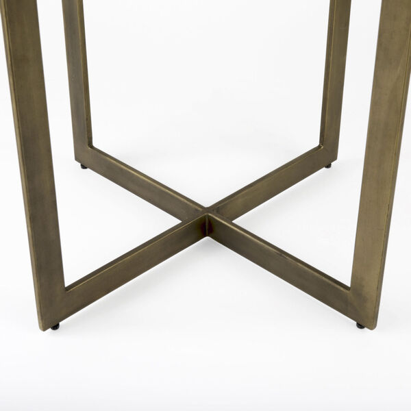 Faye I Light Brown and Gold X-Shaped Square Dining Table, image 6