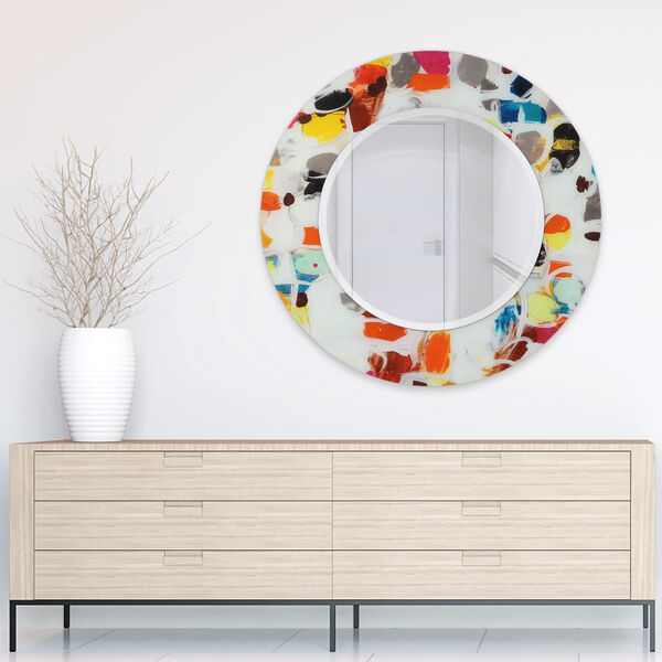 Party Multicolor 48 x 48-Inch Round Beveled Wall Mirror, image 3
