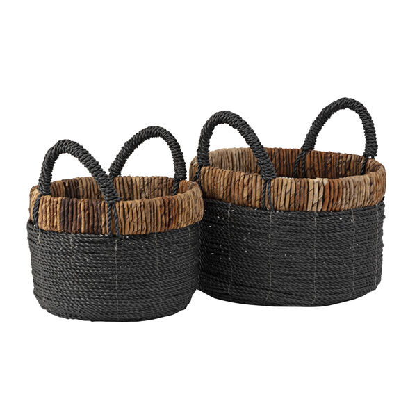 Granada Black Basket, Set of Two, image 1