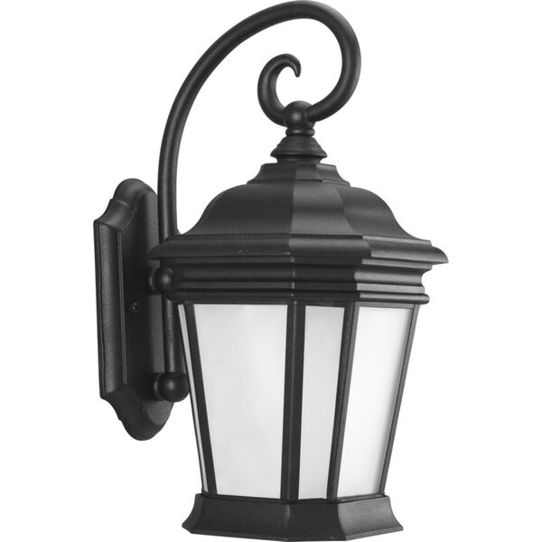Crawford Textured Black Nine-Inch One-Light Outdoor Wall Sconce with Etched Glass Shade, image 1