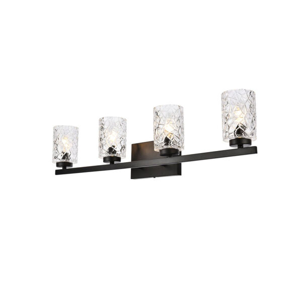 Cassie Black and Clear Shade Four-Light Bath Vanity, image 3