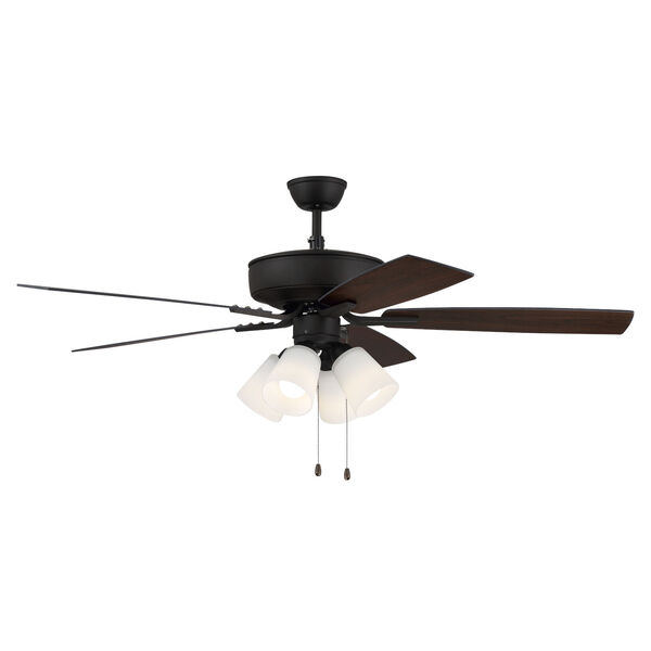 Pro Plus Espresso 52-Inch Four-Light Ceiling Fan with White Frost Bell Shade, image 5