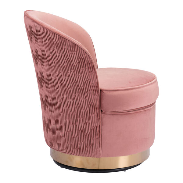 Zelda Pink and Gold Accent Chair, image 3