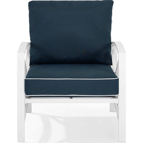 Kaplan Navy White Outdoor Metal Armchair, image 3
