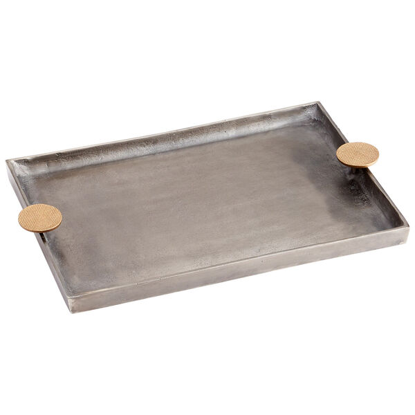 Silver and Gold 19-Inch Obscura Tray, image 1