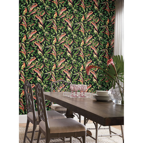 Tropics Black Tropical Love Birds Pre Pasted Wallpaper - SAMPLE SWATCH ONLY, image 6