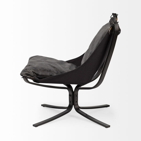 Colarado Black Armless ChairsLeather Suspended Seat Armless Chair, image 4