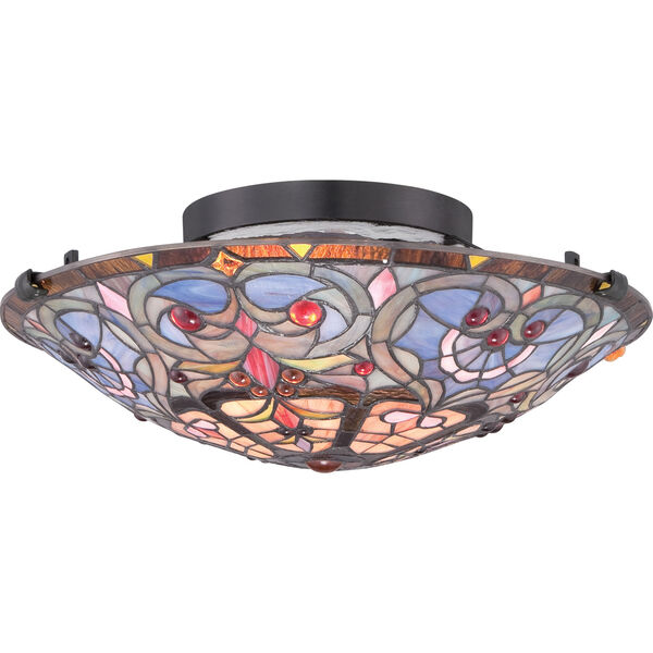 Tiffany Dark Bronze with Light Bronze 7-Inch Height Two-Light Interior Close to Ceiling, image 3