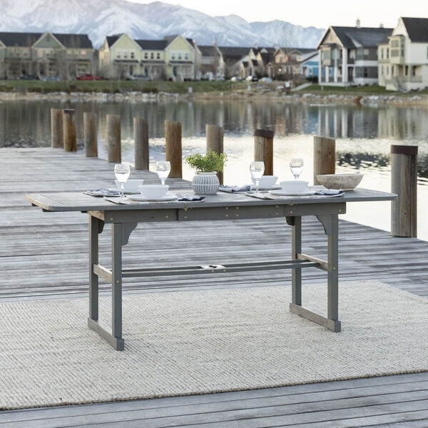 Gray Wash 35-Inch Extendable Outdoor Dining Table, image 3