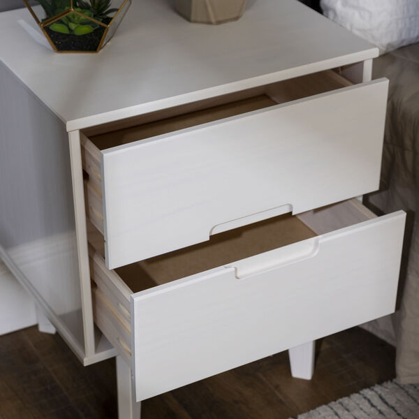 Sloane White Nightstand with Two Drawer, image 2
