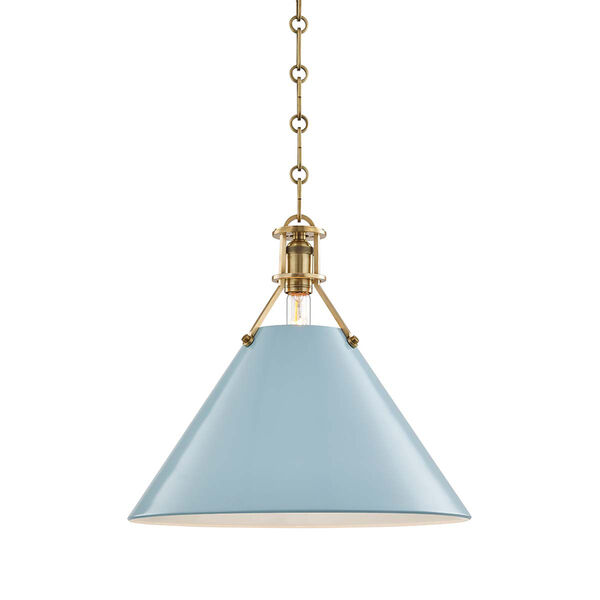 Painted No.2 Gray and Off White One-Light Pendant, image 2