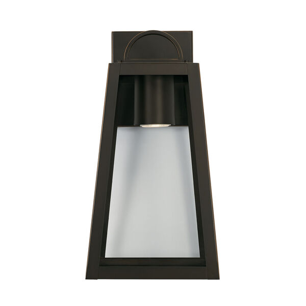 Leighton Oiled Bronze Eight-Inch One-Light Minimal Light Pollution Outdoor Wall Lantern with Clear Glass, image 2