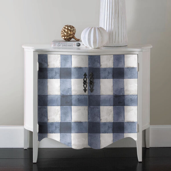 Buffalo Plaid Blue Peel And Stick Wallpaper – SAMPLE SWATCH ONLY, image 4