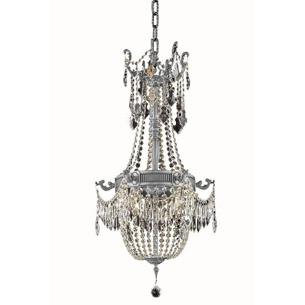 Esperanza Pewter Eight-Light Chandelier with Royal Cut Crystal, image 1