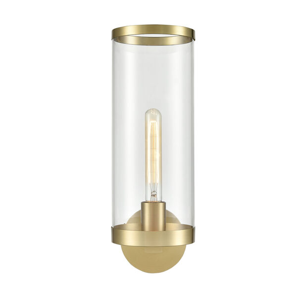 Revolve II Natural Brass One-Light Bath Vanity with Clear Glass, image 1