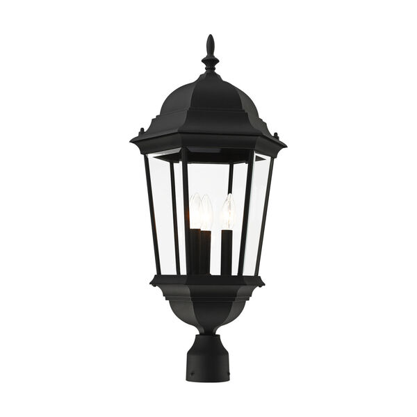 Hamilton Textured Black 13-Inch Three-Light Outdoor Post Lantern, image 3