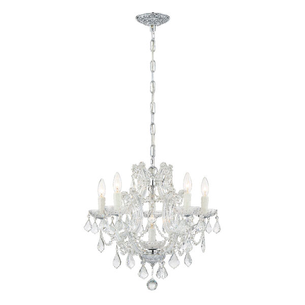 Traditional Crystal Maria Theresa Chandelier with Majestic Wood Polished Crystal, image 6