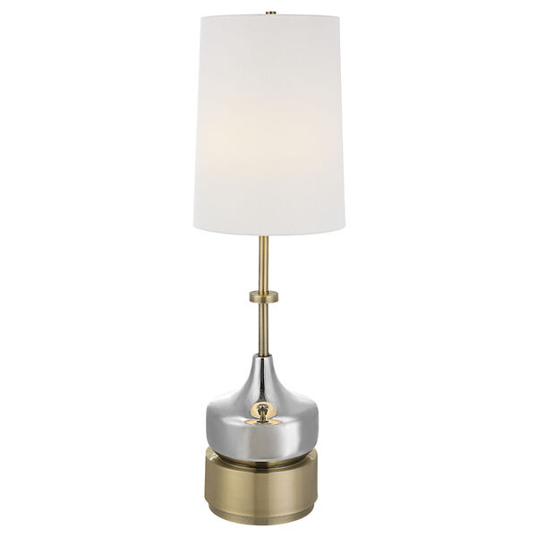 Como Chrome and Antique Brass One-Light Table Lamp, image 2