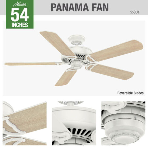 Panama Fresh White 54-Inch Ceiling Fan, image 4
