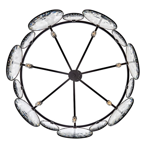 Nala Black Seven-Light Drum Chandelier with Optic Crystal Glass, image 2
