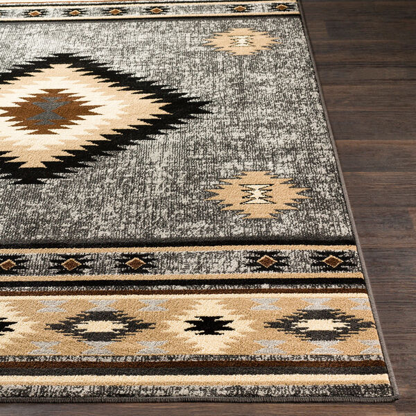 Paramount Charcoal and Tan Rectangular: 6 Ft. 7 In. x 9 Ft. 6 In. Rug, image 3