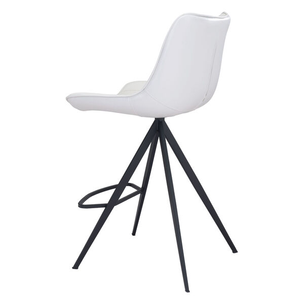 Aki White and Black Counter Height Bar Stool, Set of Two, image 6
